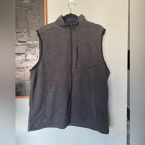 Izod Mens sleeveless  sweater vest full zipper gray size large
